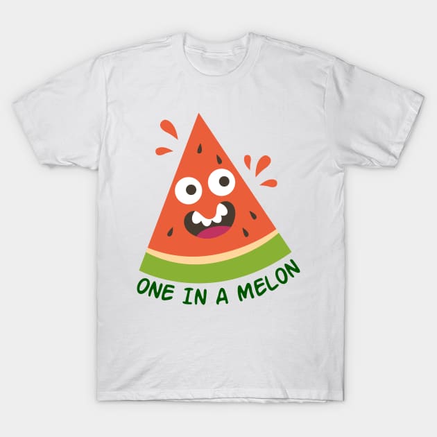 one in a melon funny hand drawn sticker T-Shirt by ACH PAINT